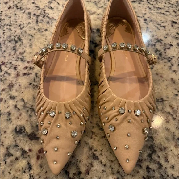 Antonio Melani x Jennifer Symko Lyssa Lou Leather Studded Mary Jane Flats - Picture 2 of 7